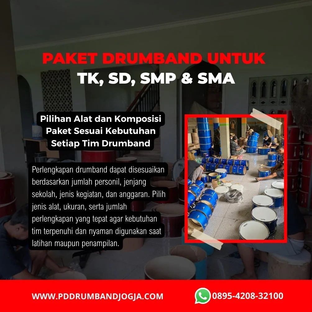 Pilihan perlengkapan paket alat drumband sesuai kebutuhan sekolah