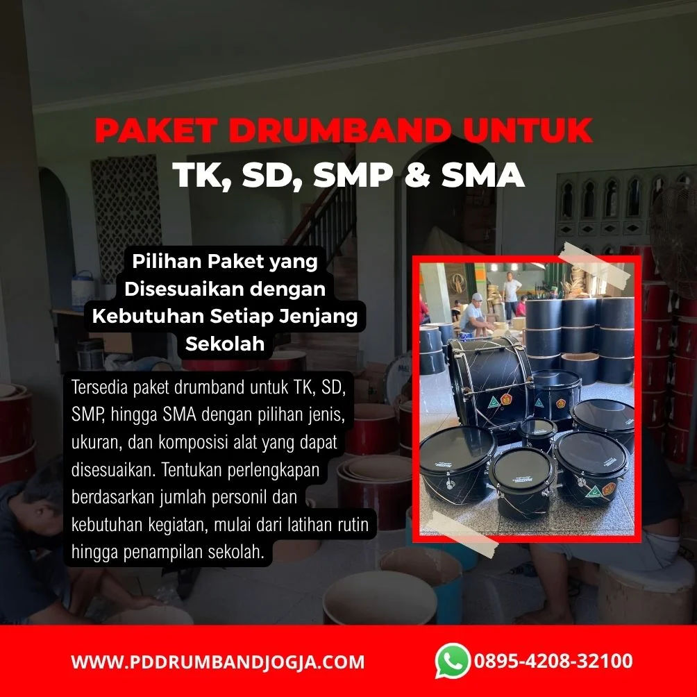 Paket drumband lengkap untuk kebutuhan kegiatan sekolah
