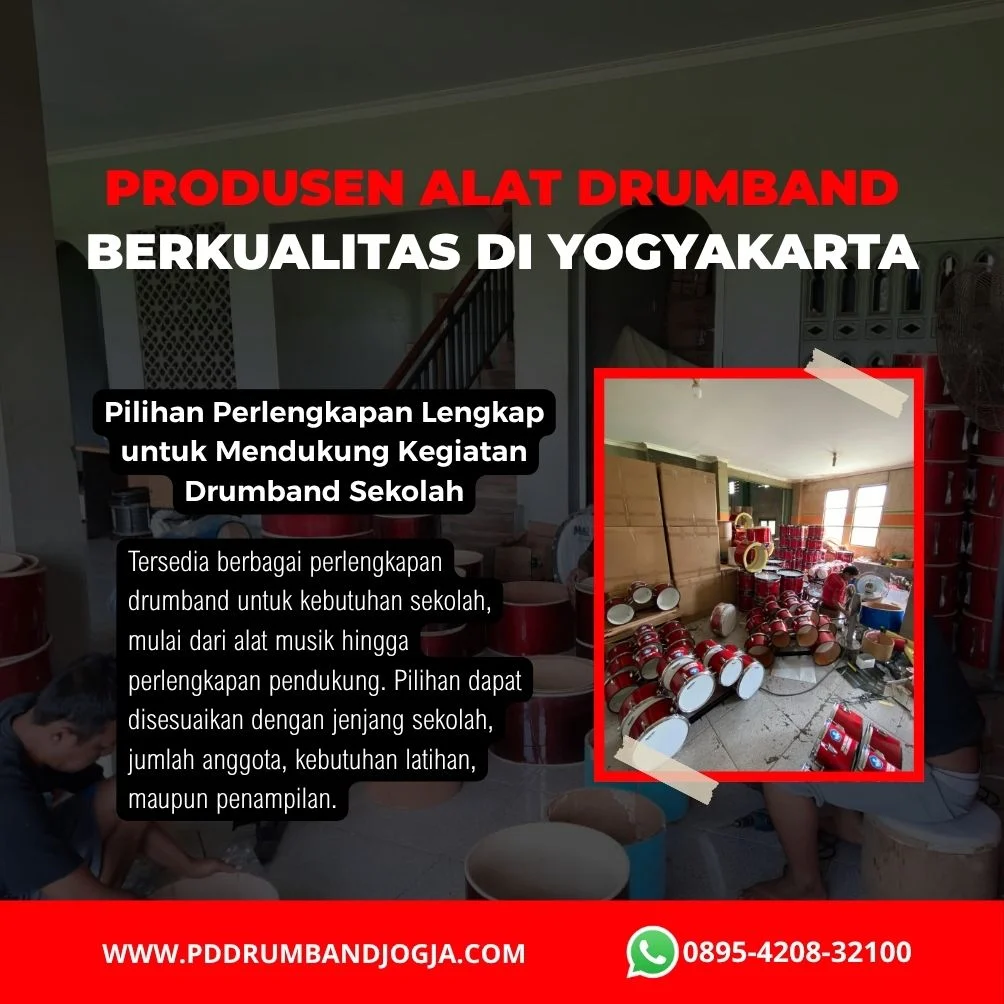 Perlengkapan alat drumband Jogja untuk kebutuhan sekolah TK SD SMP dan SMA