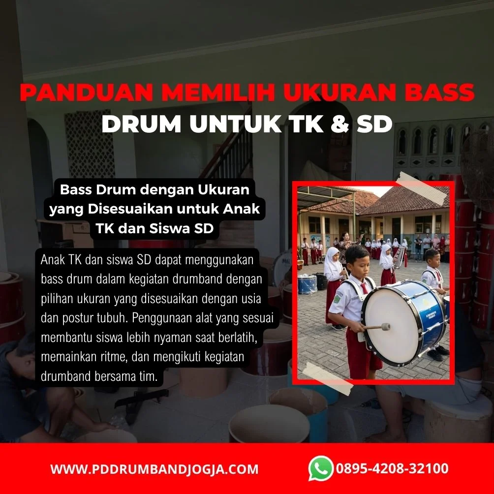 Bass drum untuk Alat Drumband TK & SD sesuai usia anak