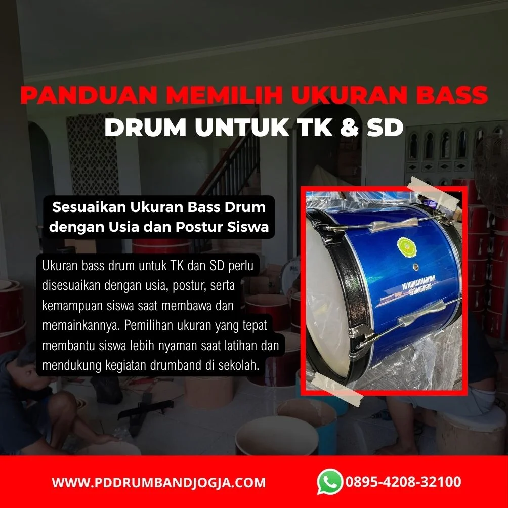 Ukuran bass drum yang cocok untuk anak TK dan SD